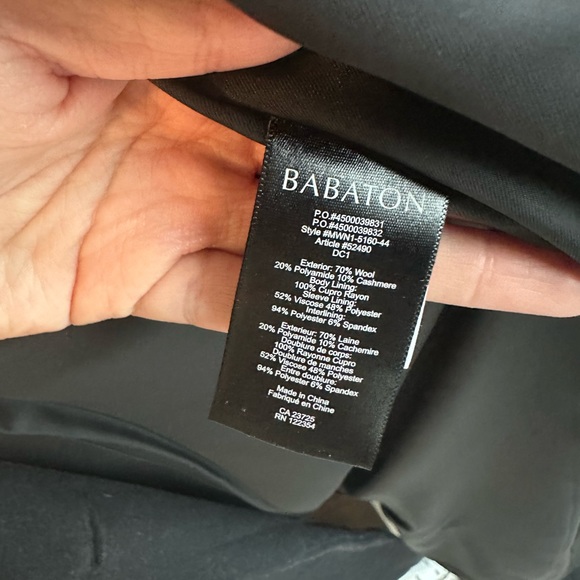 Babaton black wool cashmere blend jacket size xs mid length - Picture 7 of 8